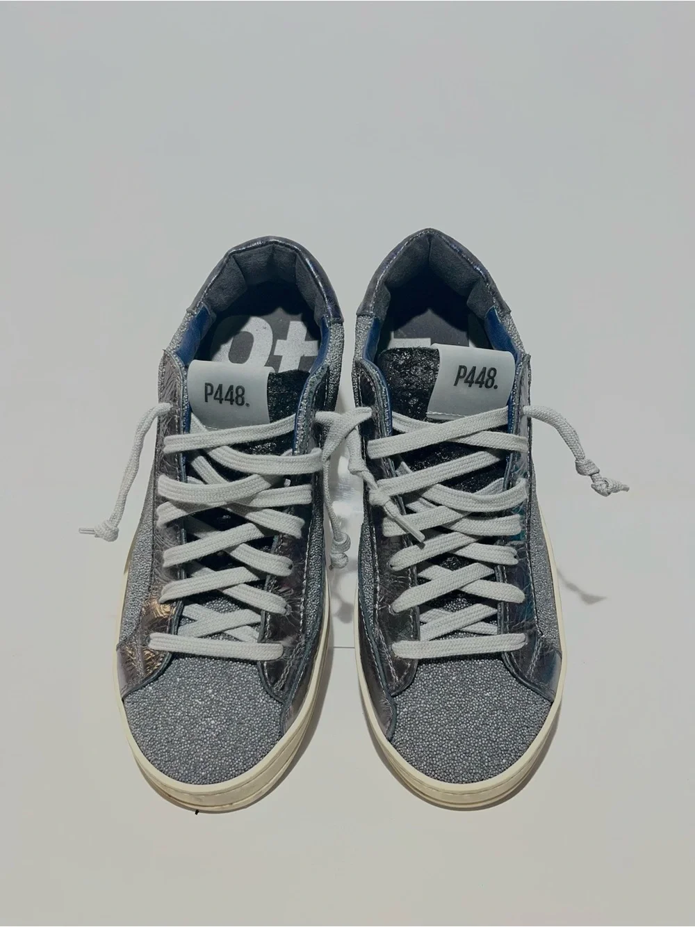 😍 P448 Low-Top Sneakers in Black and Silver Glitter size 39